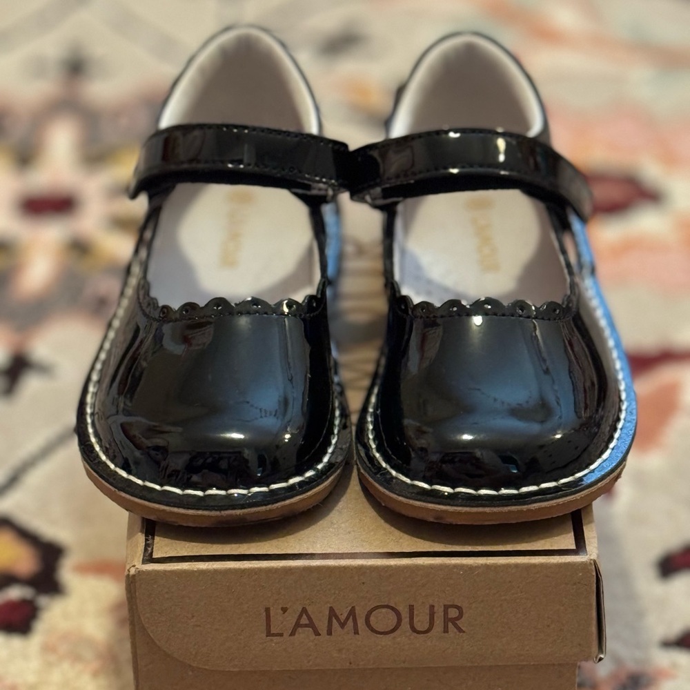 L'Amour Patent Black Mary Jane Dress Shoes